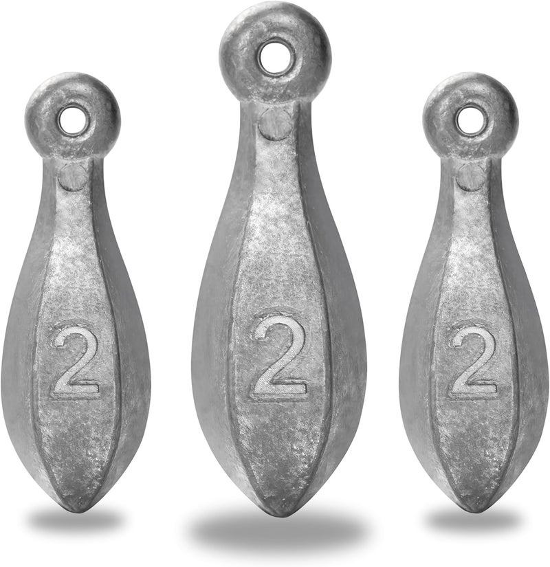 BLUEWING Bank Sinker 1LB/2LB/3LB/5LB/6LB Box Fishing Weights Saltwater Bullet Lead 1oz,2oz,3oz,5oz,8oz,10oz,12oz,16oz,32oz - Image 1
